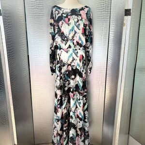 Rebecca Minkoff Black and White Dolman Sleeve Gown